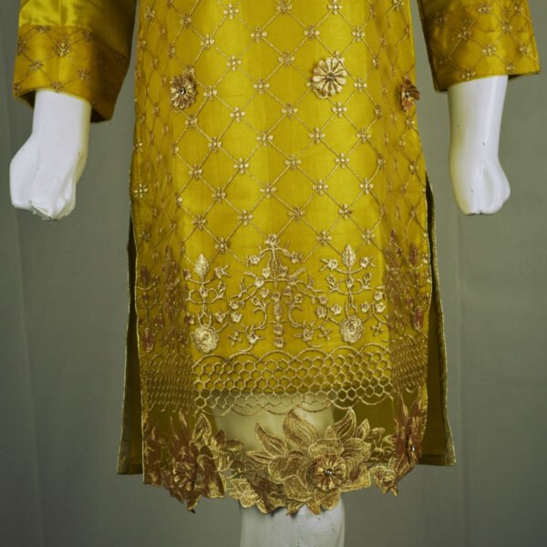 Girls Fancy Shirt-Yellow - Image 5