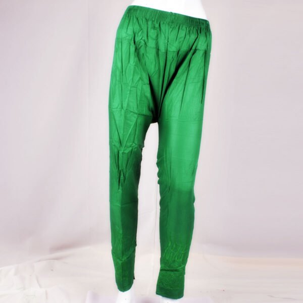 Linen Embroidery Trouser-Green