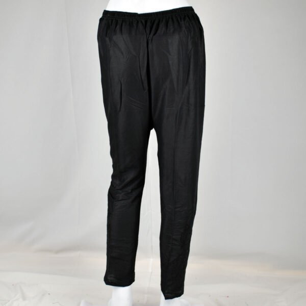 Linen Embroidery Trouser-Black - Image 4