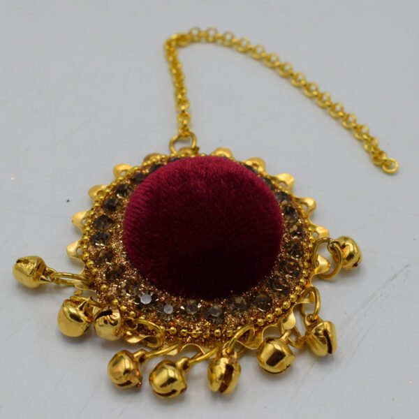 Velvet Ear Rings with Bindia - Image 3