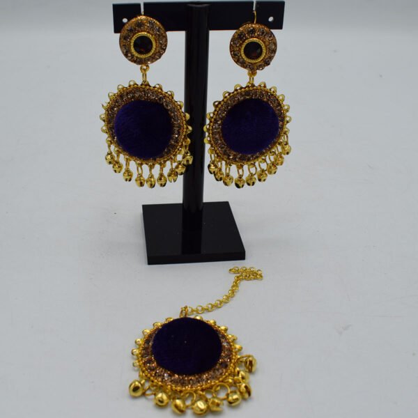 Velvet Ear Rings with Bindia