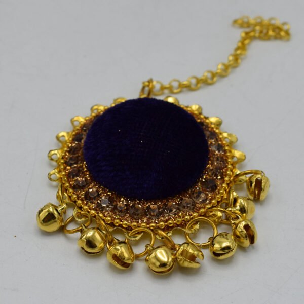 Velvet Ear Rings with Bindia - Image 3