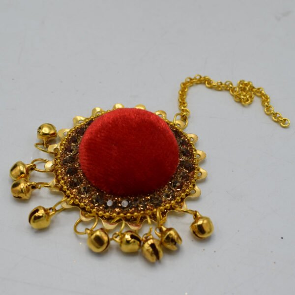 Velvet Ear Rings with Bindia - Image 3