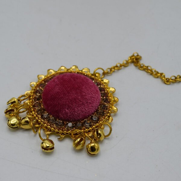 Velvet Ear Rings with Bindia - Image 3