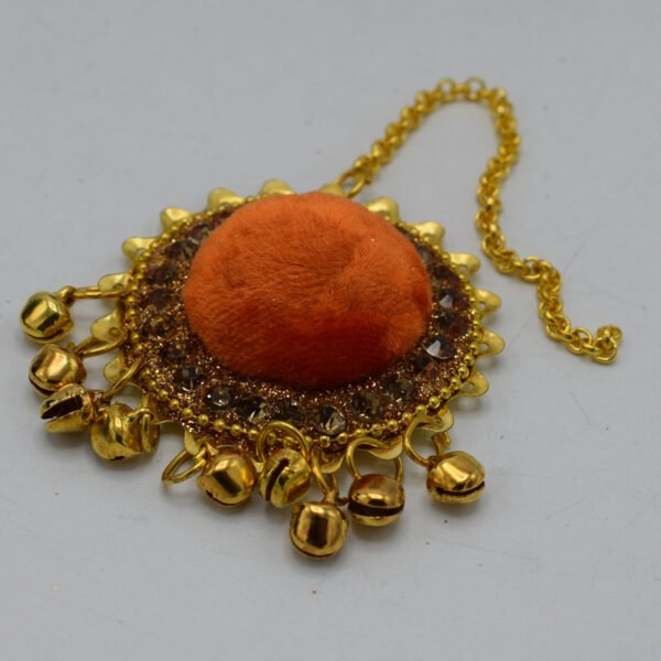 Velvet Ear Rings with Bindia - Image 3