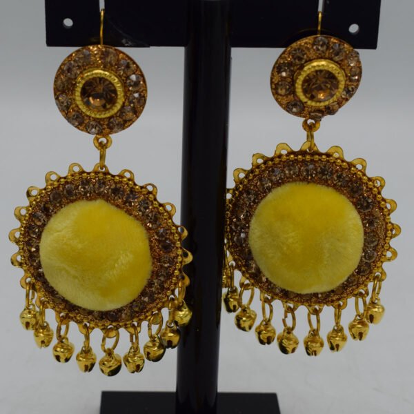 Velvet Ear Rings with Bindia - Image 2