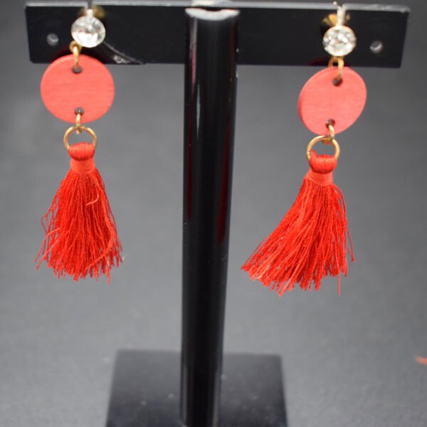 Tassel Earrings - Red